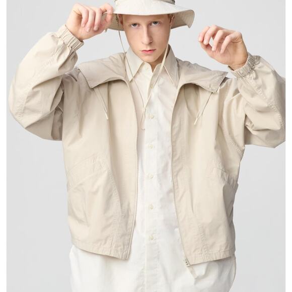 Uniqlo U Hooded Full Zip Blouson in Natural (Unisex) - Picture 2 of 9